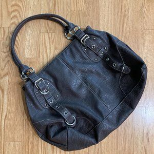 Brown Faux Leather Handbag